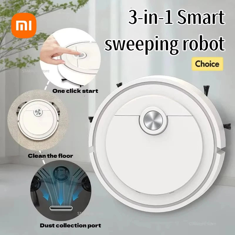 Xiaomi chytrý robotický vysavač 3v1 – chytrý domácí čistič, dobíjecí plně automatický vysavač s sacím výkonem 6000 Pa, vhodný na zvířecí chlupy.